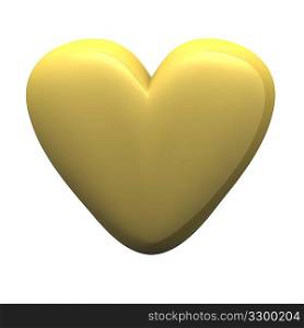 Gold glossy heart