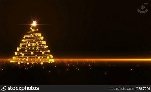 Gold lights Christmas Tree