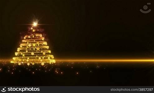 Gold lights Christmas Tree background