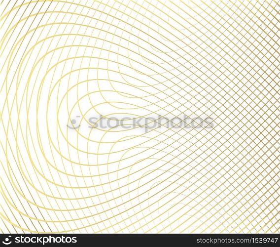 Gold luxurious circle pattern with golden wave lines over. Abstract background, vector illustration