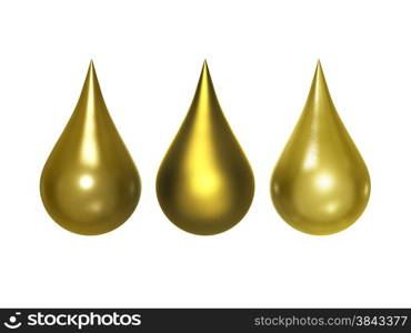 Gold metallic drop with clipping path