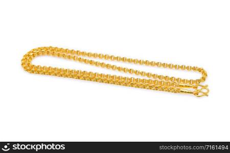 gold necklace isolated on white background
