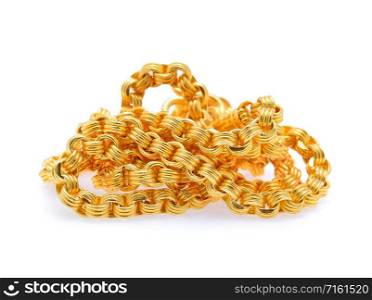 gold necklace isolated on white background