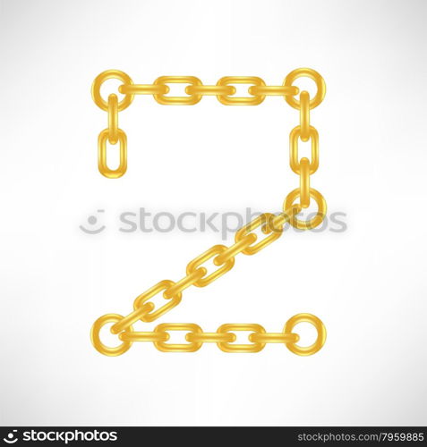 Gold Number 2 Isolated on White Background. Gold Number 2