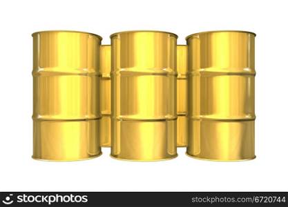 Gold oil barrels - 3d