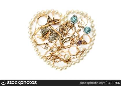 Gold ornaments isolated on a white background