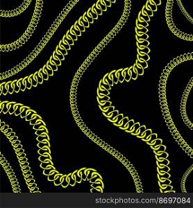 Gold pattern with hand drawn chain. Perfect for wallpapers, web page backgrounds, surface textures, textile. Isolated on black background.. Gold pattern with hand drawn chain. Perfect for wallpapers, web page backgrounds, surface textures, textile. Isolated on black background