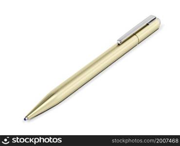 Gold pen on white background