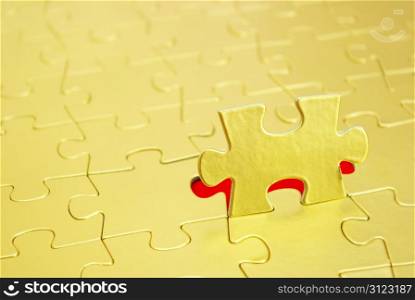 gold puzzles for background. business concept