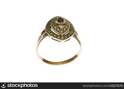 Gold ring isolated on the white background