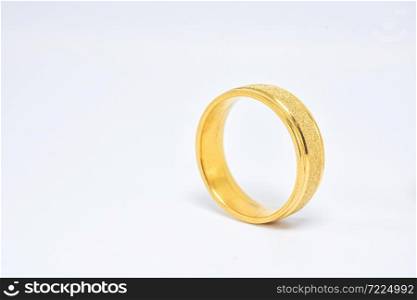Gold ring on white background,Gold price value in market