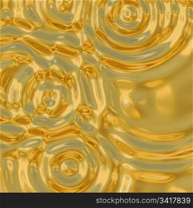 gold ripples. a very large rendered illustration of ripples in molten gold