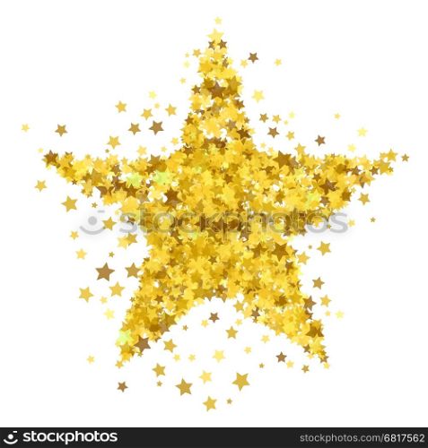Gold Star Burst Isolated on White Background. Starry Pattern. Gold Star Burst. Starry Pattern