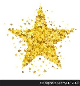 Gold Star Burst Isolated on White Background. Starry Pattern. Gold Star Burst. Starry Pattern