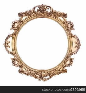 Gold vintage frame isolated on white background. for print, website, poster, banner, logo, celebration