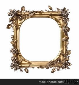 Gold vintage frame isolated on white background. for print, website, poster, banner, logo, celebration