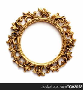 Gold vintage frame isolated on white background. for print, website, poster, banner, logo, celebration