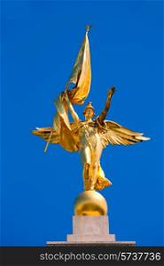 Gold winged Victory statue in World War I Memorial in Washington DC