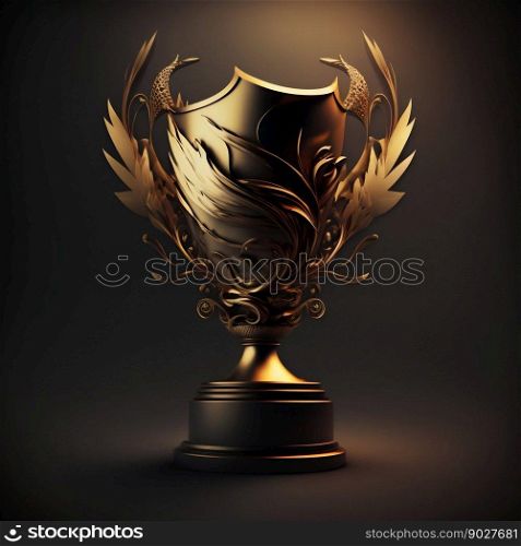 Gold winner trophy. Generative AI. High quality illustration. Gold winner trophy. Generative AI