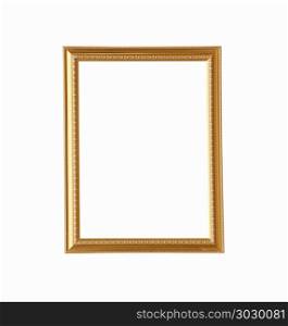 Gold wooden frame isolated.. Gold wooden frame isolated on white background and have clipping paths.