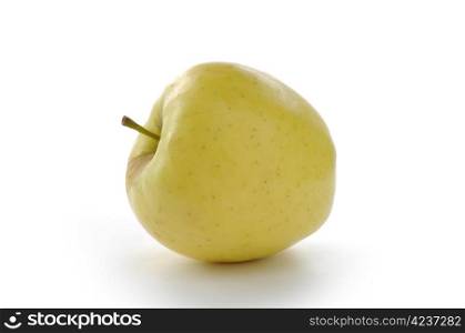 Golden apple on white background