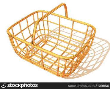 Golden basket. 3d