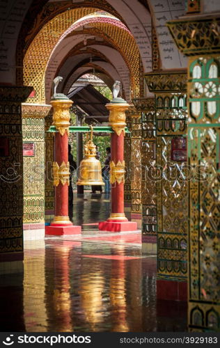 Golden Bell at a temple in Mandalay. Golden Bell at a temple in Mandalay Myanmar Burma