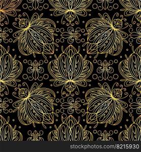 Golden bugs seamless pattern. Bohemian pattern with beetles. Vector illustration . Golden bugs seamless pattern. Bohemian pattern with beetles