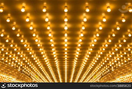 golden bulbs marquee lights background