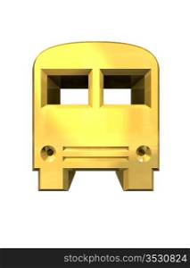 golden bus icon - 3D made
