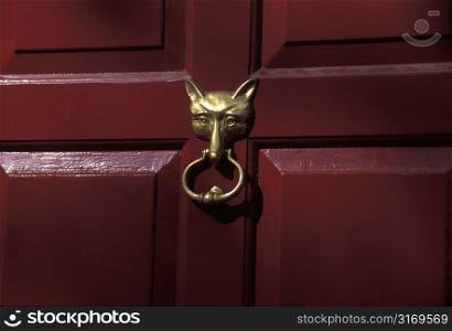 Golden Cat Door Knocker