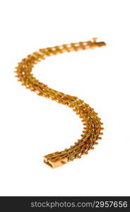 Golden chain isolated on the white background