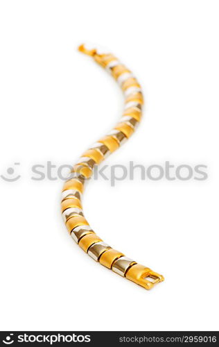 Golden chain isolated on the white background