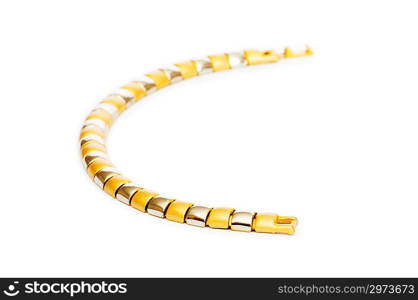 Golden chain isolated on the white background