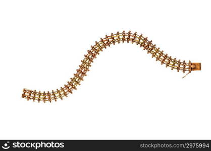 Golden chain isolated on the white background