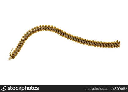 Golden chain isolated on the white background