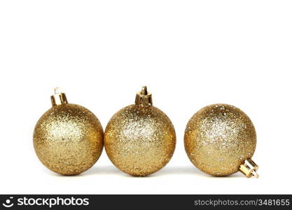 golden christmas ball isolated on white