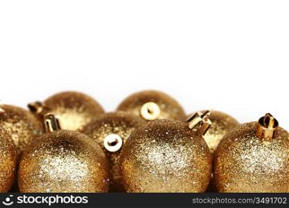 golden christmas ball isolated on white