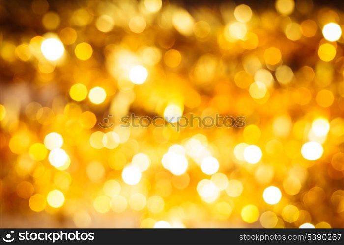 Golden christmas bokeh background for design