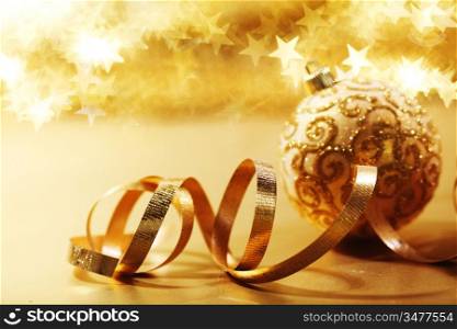golden christmas card holiday background