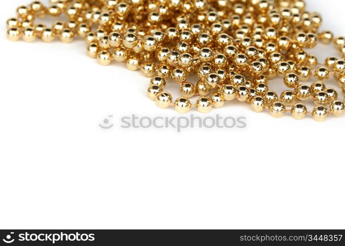 golden christmas decoration isolated on white