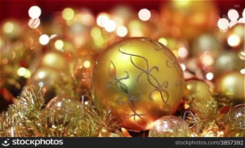 Golden Christmas Decoration With Lights