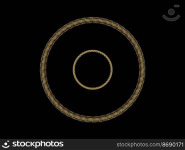 golden circles and rings. Decoration design element of gold foil gilding texture. Sparkling twirl design elements for interior decoration. 3d.. golden circles and rings. Decoration design element of gold foil gilding texture. Sparkling twirl design elements for interior decoration. 3d rendering.