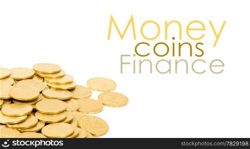 golden coins isolated on white