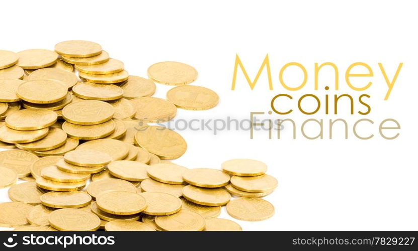 golden coins isolated on white