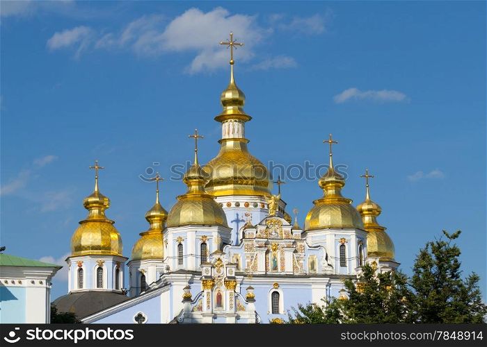 Golden copes of st. Michael in cathedral in Kyiv, Ukraine.
