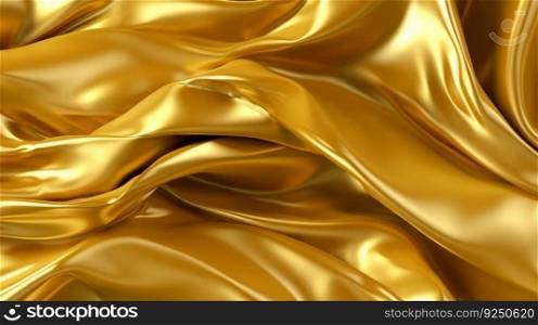 Golden Crinkled Foil Pattern Illustration Generative AI 