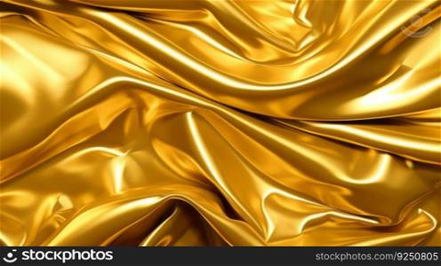 Golden Crinkled Foil Pattern Illustration Generative AI
