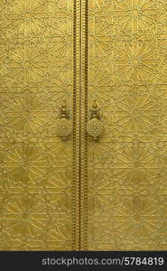 golden door detail in a house in morocco