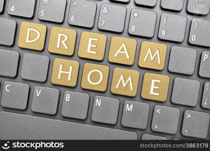 Golden dream home key on keyboard